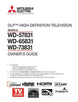 Mitsubishi WD57831 WD65831 WD73831 TV Operating Manual